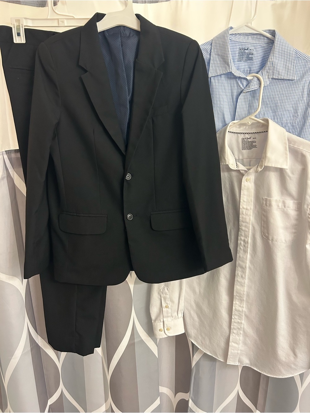 Cat & Jack Black Two-Piece Suit with 2 Dress Shirts Set